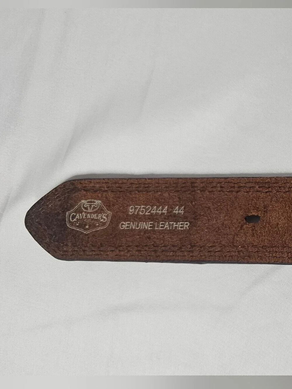 Cavender’s Men's Brown Genuine Leather Western Belt Triple Stitched Size 44